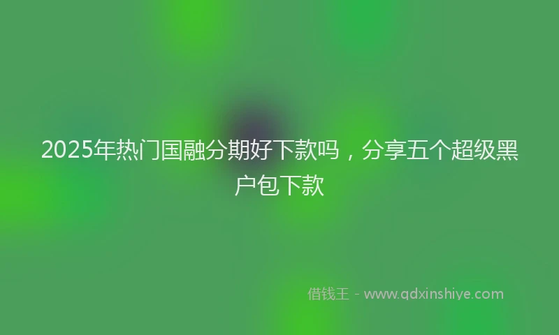 2025年热门国融分期好下款吗，分享五个超级黑户包下款