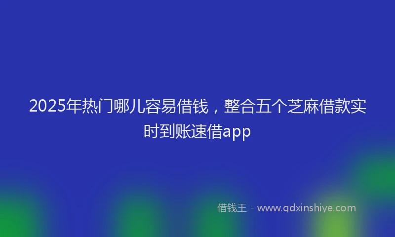 2025年热门哪儿容易借钱，整合五个芝麻借款实时到账速借app