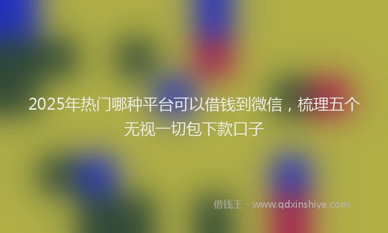 2025年热门哪种平台可以借钱到微信，梳理五个无视一切包下款口子