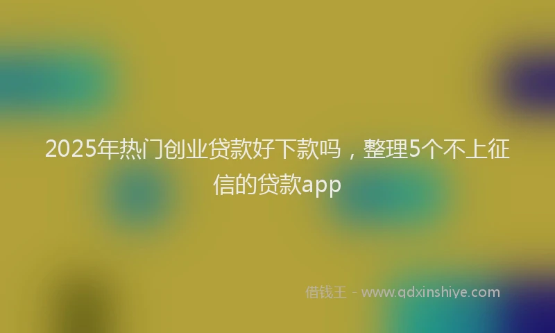 2025年热门创业贷款好下款吗，整理5个不上征信的贷款app