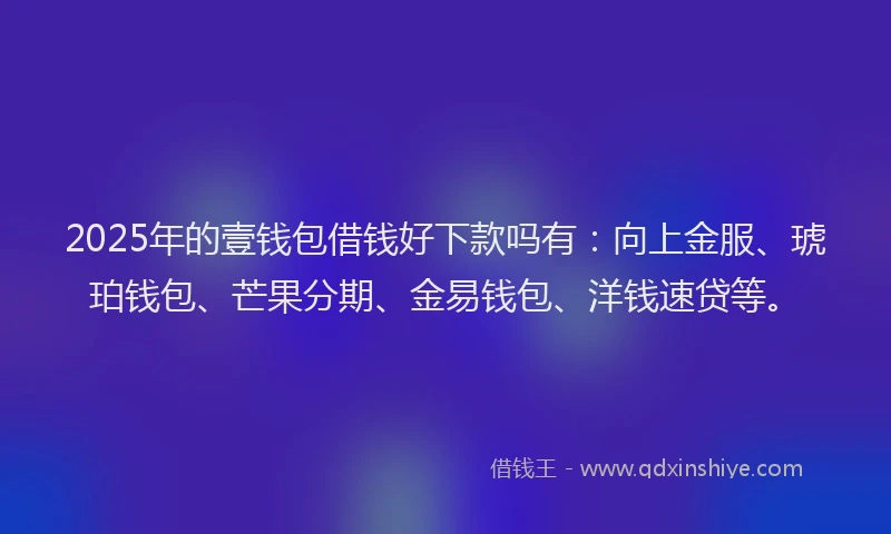 2025年的壹钱包借钱好下款吗有：向上金服、琥珀钱包、芒果分期、金易钱包、洋钱速贷等。