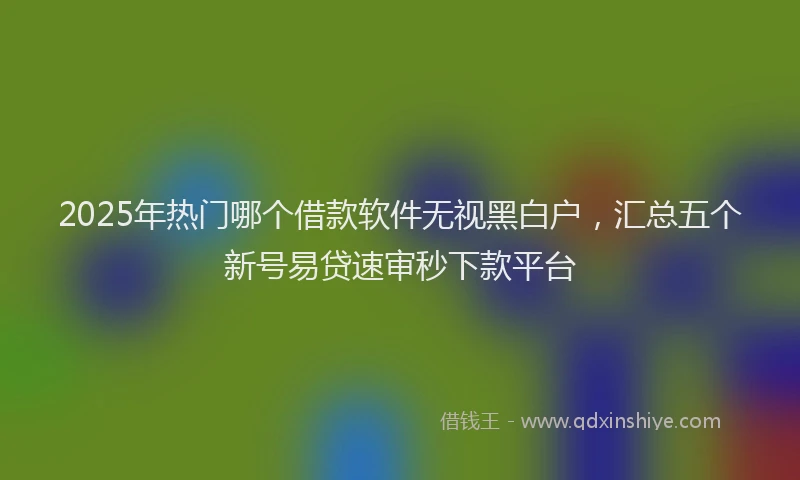 2025年热门哪个借款软件无视黑白户，汇总五个新号易贷速审秒下款平台