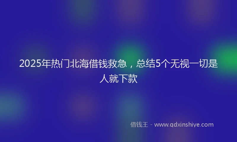 2025年热门北海借钱救急，总结5个无视一切是人就下款
