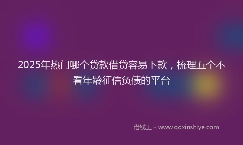 2025年热门哪个贷款借贷容易下款，梳理五个不看年龄征信负债的平台