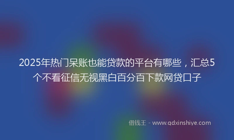 2025年热门呆账也能贷款的平台有哪些，汇总5个不看征信无视黑白百分百下款网贷口子