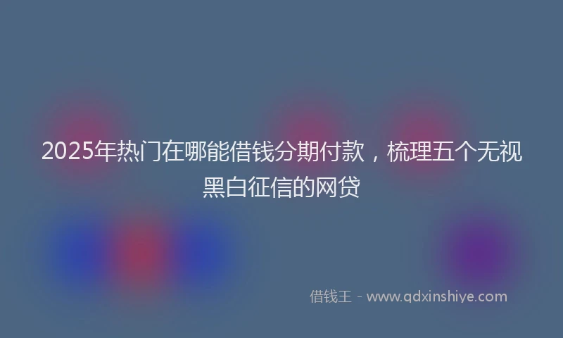 2025年热门在哪能借钱分期付款，梳理五个无视黑白征信的网贷