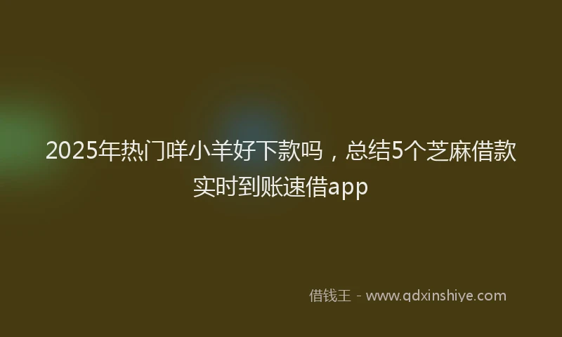 2025年热门咩小羊好下款吗，总结5个芝麻借款实时到账速借app