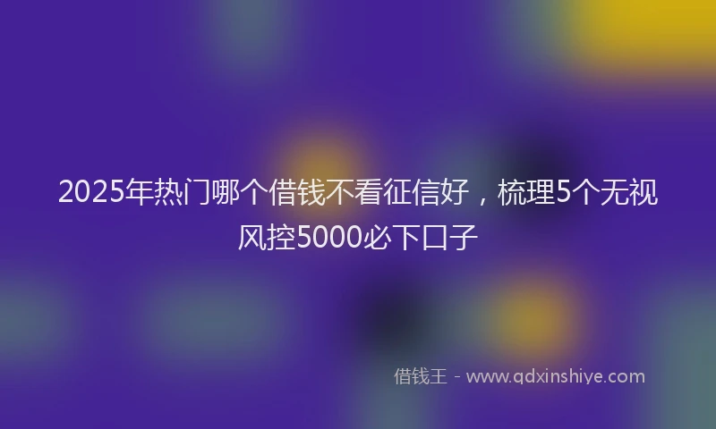 2025年热门哪个借钱不看征信好，梳理5个无视风控5000必下口子