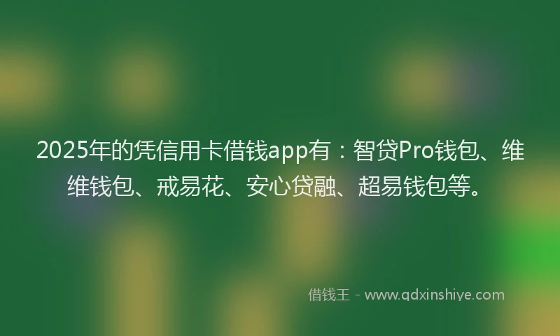 2025年的凭信用卡借钱app有：智贷Pro钱包、维维钱包、戒易花、安心贷融、超易钱包等。