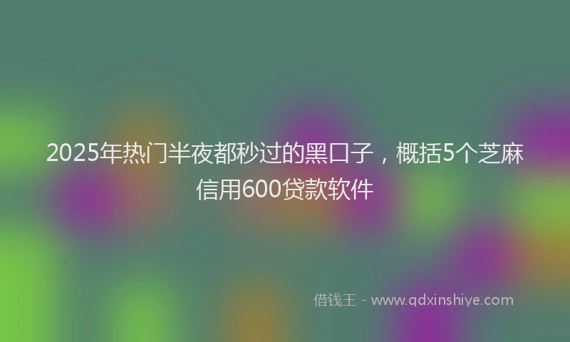 2025年热门半夜都秒过的黑口子，概括5个芝麻信用600贷款软件