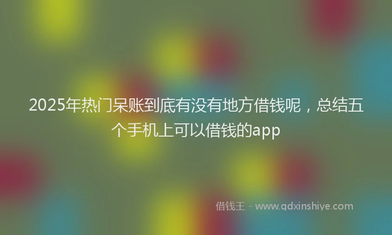 2025年热门呆账到底有没有地方借钱呢，总结五个手机上可以借钱的app
