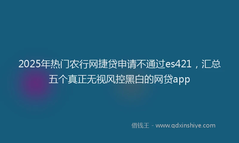 2025年热门农行网捷贷申请不通过es421，汇总五个真正无视风控黑白的网贷app