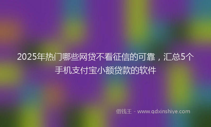 2025年热门哪些网贷不看征信的可靠，汇总5个手机支付宝小额贷款的软件