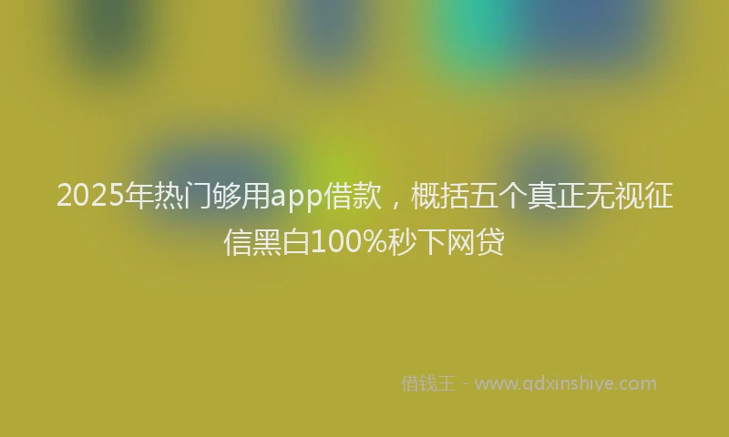 2025年热门够用app借款，概括五个真正无视征信黑白100%秒下网贷