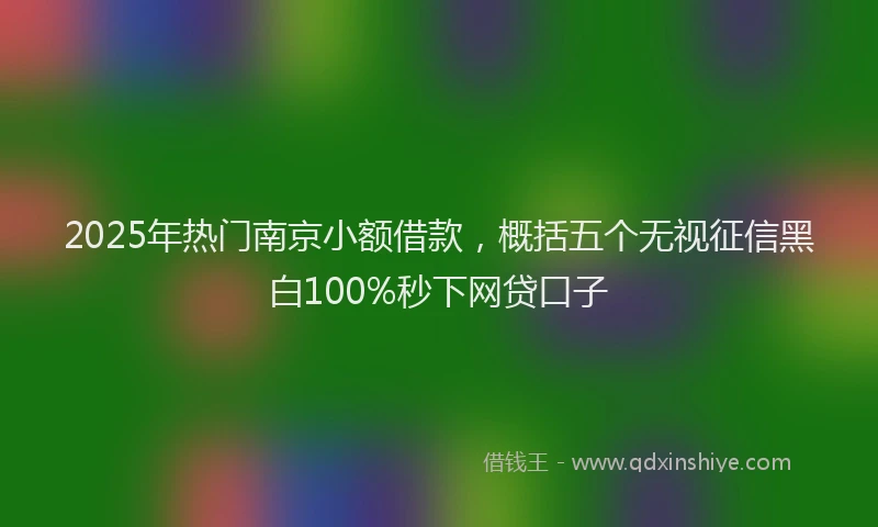 2025年热门南京小额借款，概括五个无视征信黑白100%秒下网贷口子