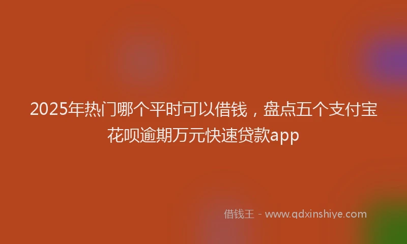 2025年热门哪个平时可以借钱，盘点五个支付宝花呗逾期万元快速贷款app