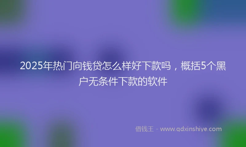 2025年热门向钱贷怎么样好下款吗，概括5个黑户无条件下款的软件