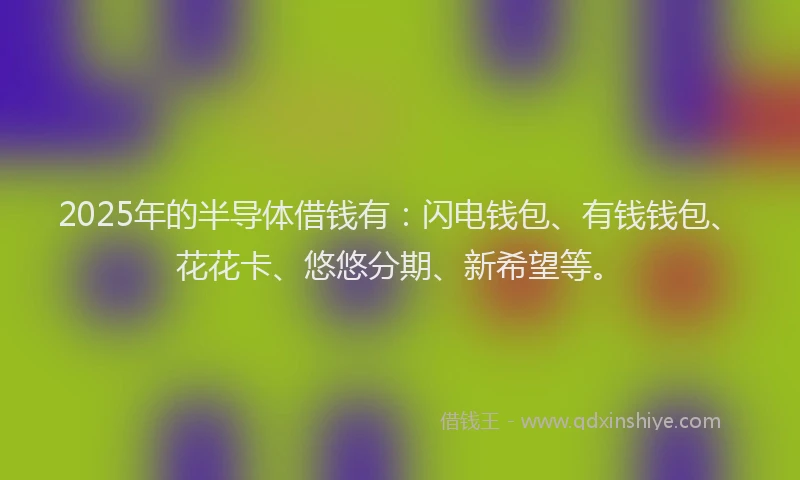 2025年的半导体借钱有：闪电钱包、有钱钱包、花花卡、悠悠分期、新希望等。