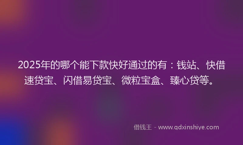 2025年的哪个能下款快好通过的有：钱站、快借速贷宝、闪借易贷宝、微粒宝盒、臻心贷等。
