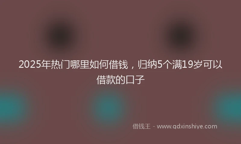 2025年热门哪里如何借钱，归纳5个满19岁可以借款的口子