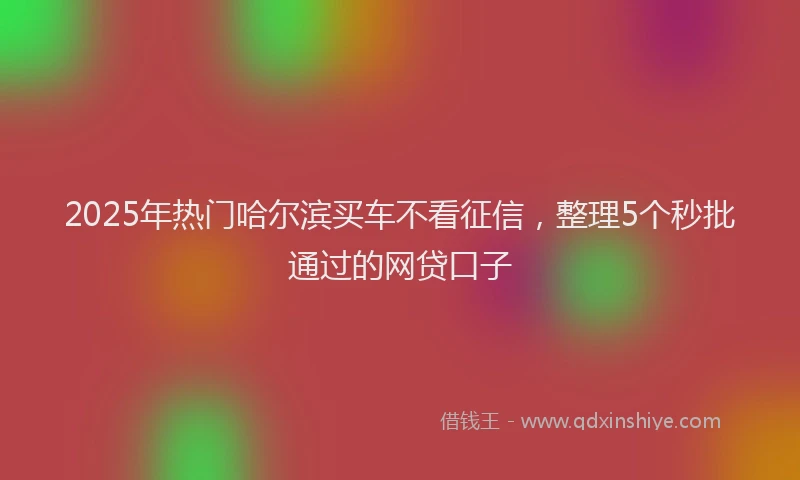 2025年热门哈尔滨买车不看征信，整理5个秒批通过的网贷口子