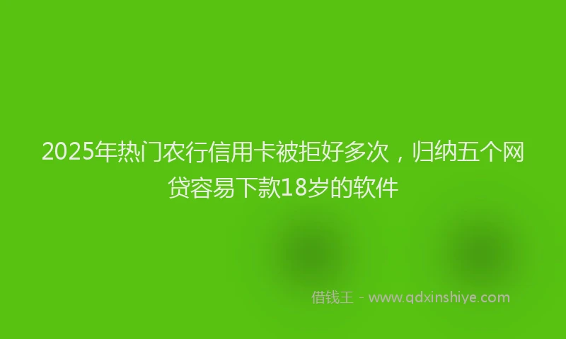 2025年热门农行信用卡被拒好多次，归纳五个网贷容易下款18岁的软件