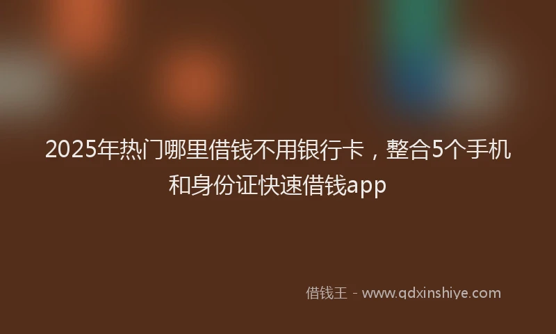 2025年热门哪里借钱不用银行卡，整合5个手机和身份证快速借钱app