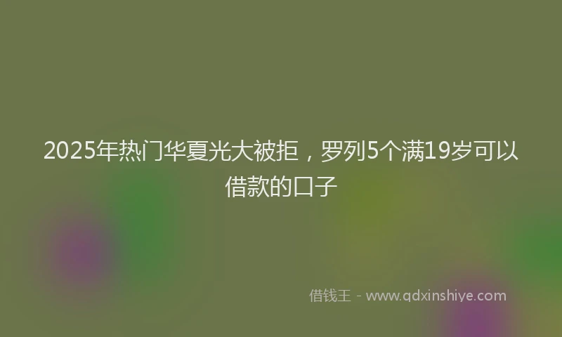 2025年热门华夏光大被拒，罗列5个满19岁可以借款的口子