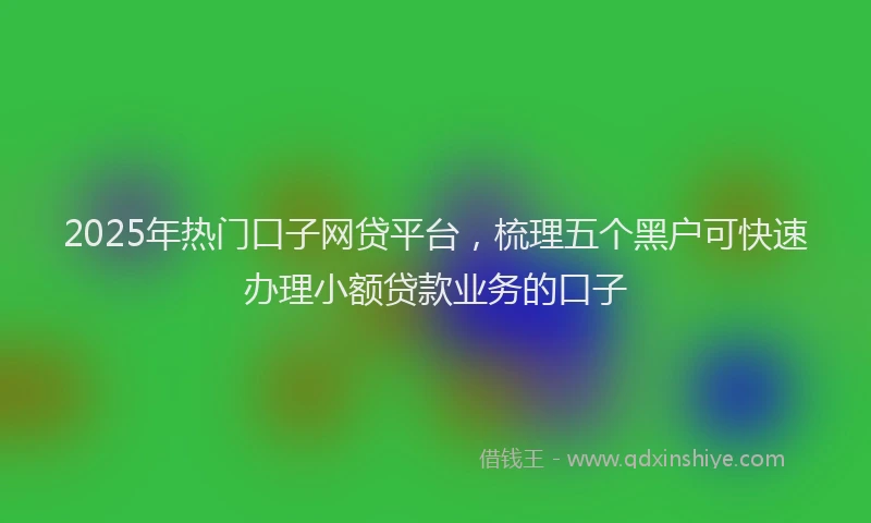 2025年热门口子网贷平台，梳理五个黑户可快速办理小额贷款业务的口子