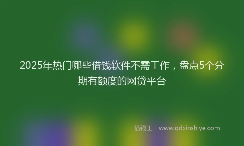 2025年热门哪些借钱软件不需工作，盘点5个分期有额度的网贷平台