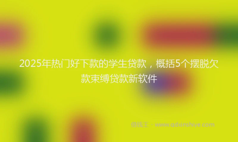 2025年热门好下款的学生贷款，概括5个摆脱欠款束缚贷款新软件