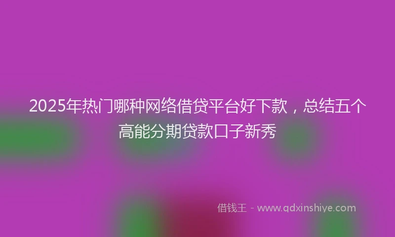 2025年热门哪种网络借贷平台好下款，总结五个高能分期贷款口子新秀