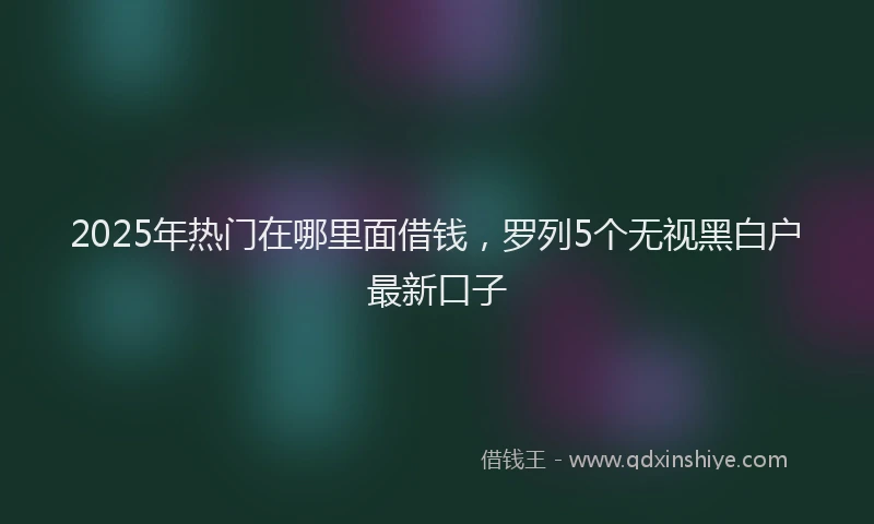 2025年热门在哪里面借钱，罗列5个无视黑白户最新口子