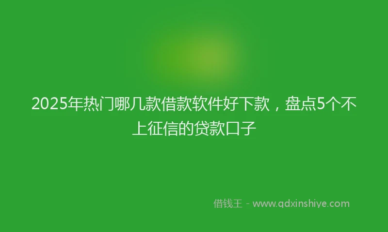 2025年热门哪几款借款软件好下款，盘点5个不上征信的贷款口子