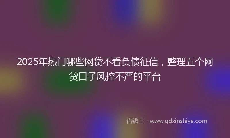 2025年热门哪些网贷不看负债征信，整理五个网贷口子风控不严的平台