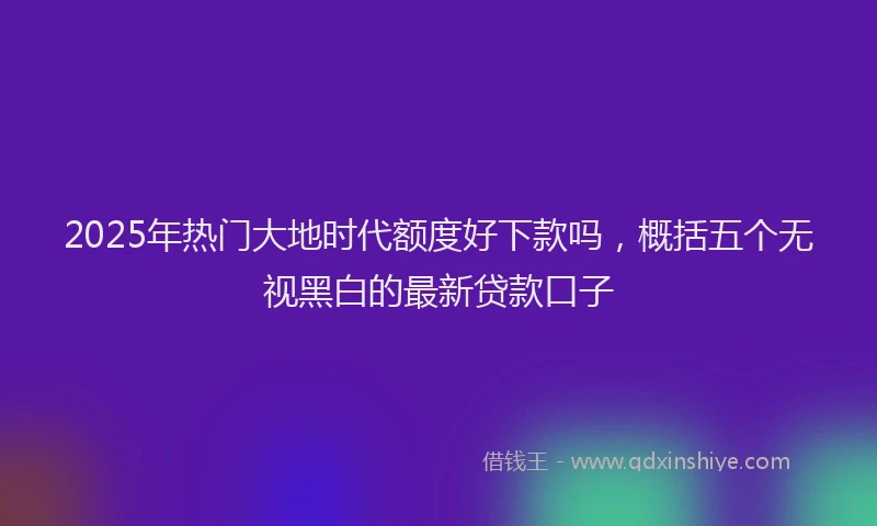 2025年热门大地时代额度好下款吗，概括五个无视黑白的最新贷款口子