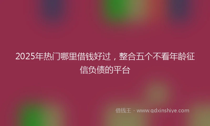 2025年热门哪里借钱好过，整合五个不看年龄征信负债的平台
