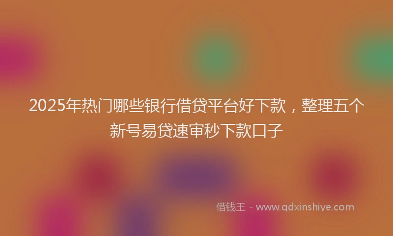2025年热门哪些银行借贷平台好下款，整理五个新号易贷速审秒下款口子