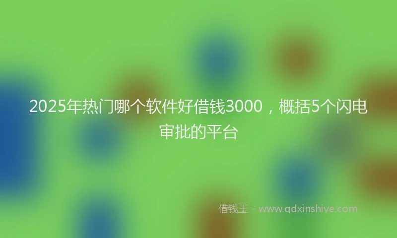 2025年热门哪个软件好借钱3000，概括5个闪电审批的平台