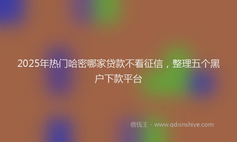 2025年热门哈密哪家贷款不看征信，整理五个黑户下款平台