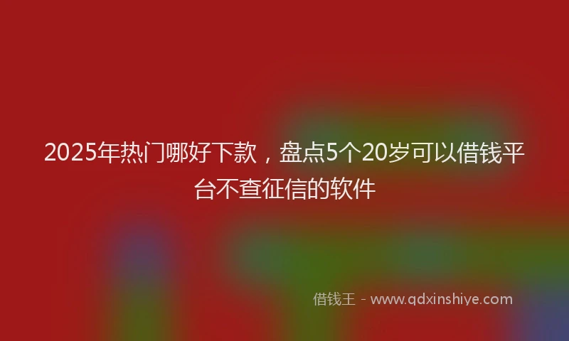 2025年热门哪好下款，盘点5个20岁可以借钱平台不查征信的软件