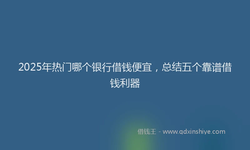 2025年热门哪个银行借钱便宜，总结五个靠谱借钱利器