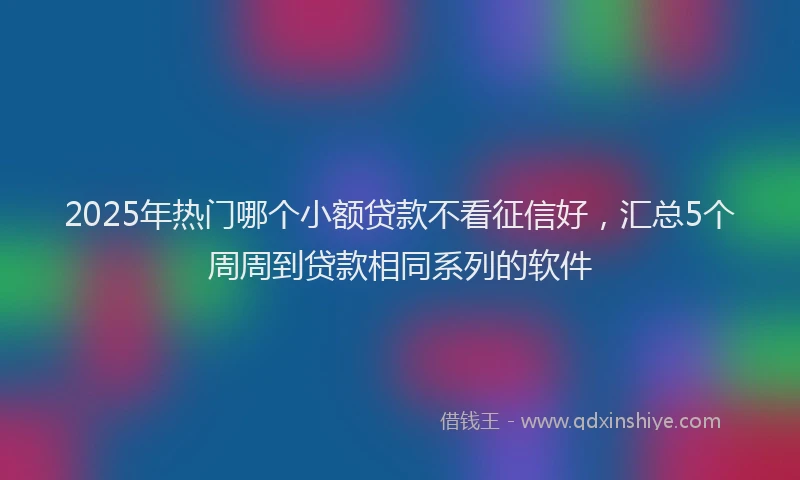 2025年热门哪个小额贷款不看征信好，汇总5个周周到贷款相同系列的软件