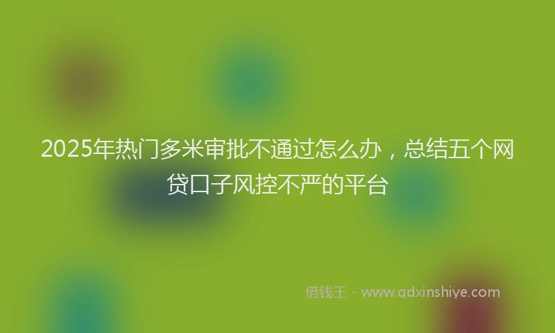 2025年热门多米审批不通过怎么办，总结五个网贷口子风控不严的平台