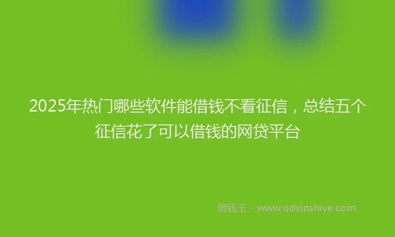 2025年热门哪些软件能借钱不看征信，总结五个征信花了可以借钱的网贷平台