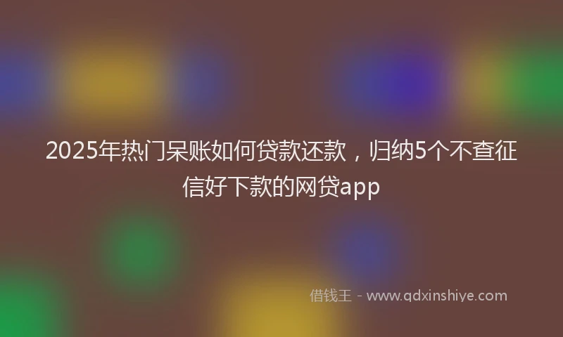 2025年热门呆账如何贷款还款，归纳5个不查征信好下款的网贷app