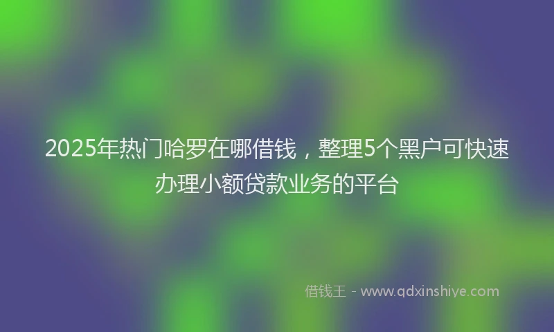 2025年热门哈罗在哪借钱，整理5个黑户可快速办理小额贷款业务的平台