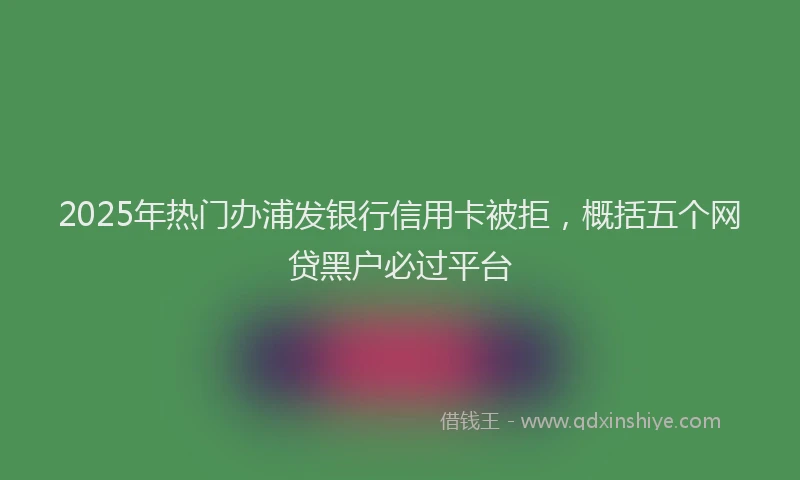2025年热门办浦发银行信用卡被拒，概括五个网贷黑户必过平台