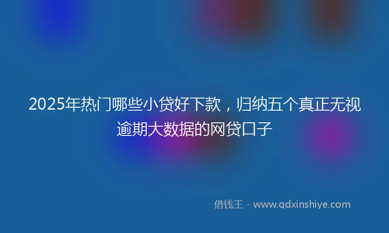 2025年热门哪些小贷好下款，归纳五个真正无视逾期大数据的网贷口子