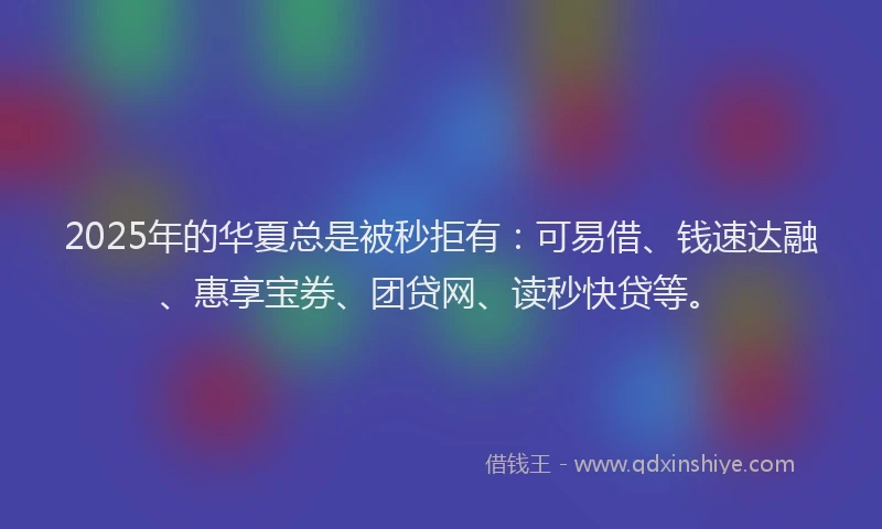 2025年的华夏总是被秒拒有：可易借、钱速达融、惠享宝券、团贷网、读秒快贷等。